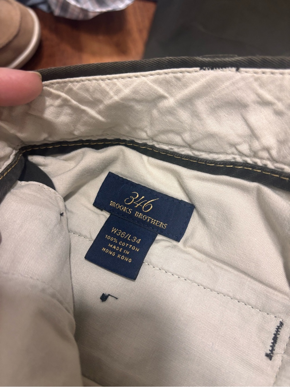 Brooks Brothers 346 Men's Khaki Cotton Chinos - chocolate brown